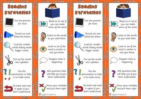 Reading Strategies Bookmark Reading Strategy Bookmarks Reading