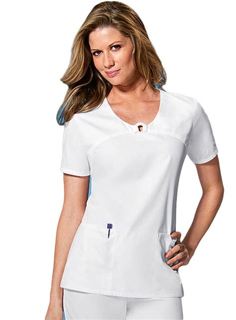 Cherokee 2702 Women S White V Neck Front Yoke Nursing Scrub Top