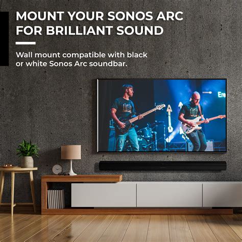 Humancentric Wall Mount Compatible With Sonos Arc Sound Bar Black