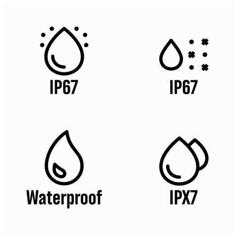 Premium Vector | IP67 and Waterproof and IPX7 property vector ...