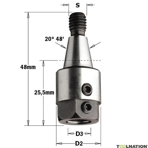 CMT 304 000 02 Mandrino M8 Conico 20 48 Sinistro 19 5 Mm