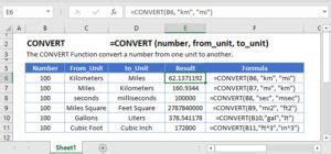 Excel Convert Function Convert Units In Excel