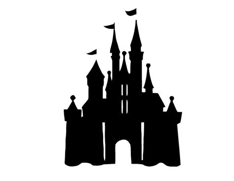 a black and white silhouette of a castle