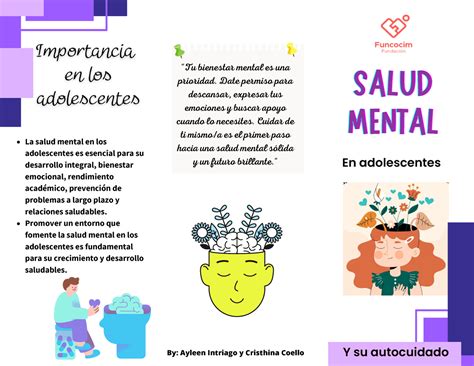 Triptico De Salud Mental En Adolescentes Tu Bienestar Mental Es Una Prioridad Date Permiso