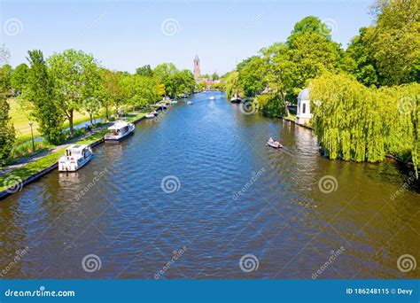 aerial   river vecht   netherlands editorial image image