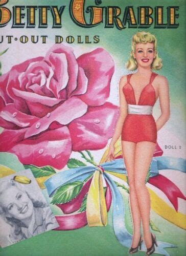 Vintage Uncut 1946 Betty Grable Paper Dolls~ 1 Reproduction~beautiful