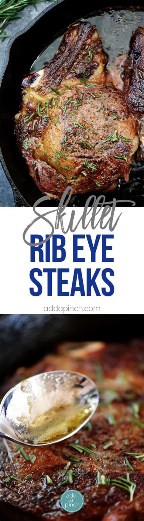 Skillet Rib Eye Steaks Recipe Add A Pinch