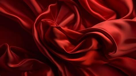 Premium Photo Red Fabric With A Soft Wave Of Satin