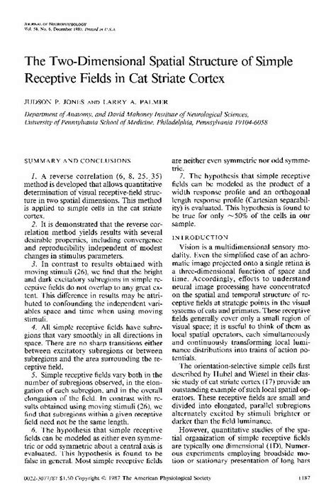 PDF Jones 1987 The Two Dimensional Spatial Structure Of Wexler