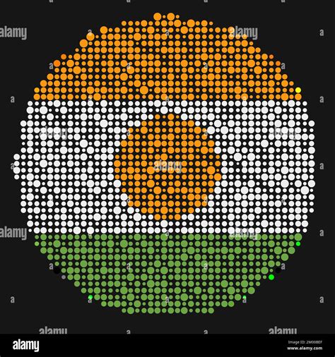 Niger Map Silhouette Pixelated Generative Pattern Illustration Stock