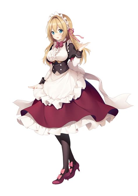 Safebooru 1girl D Absurdres Apron Bangs Black Legwear Blonde Hair