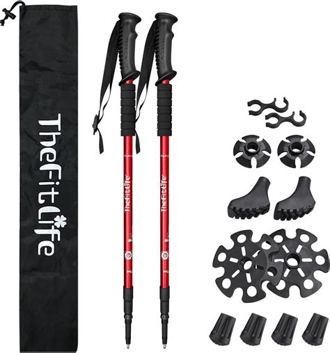 TheFitLife Baton De Marche Randonnée - 2 par Ensemble avec Clapet