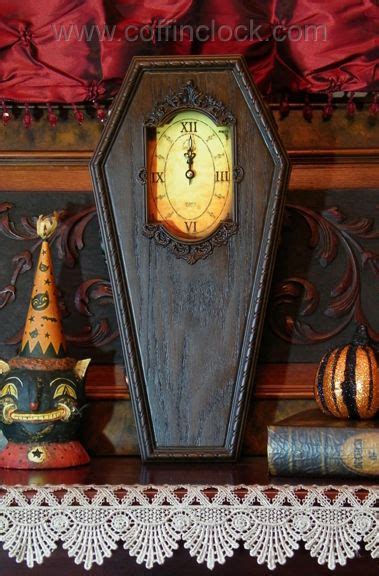 Brown Victorian Coffin Clock Clock Fall Halloween Crafts Coffin