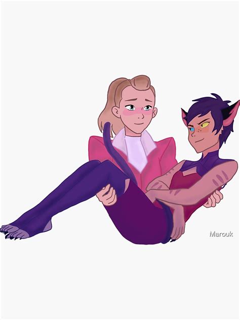 Pegatina Catradora Catra Sentada En El Regazo De Adora She Ra Season 5 De Marouk Redbubble