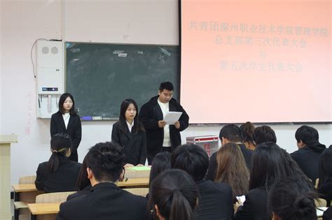 管理学院：共青团滁州职业技术学院管理学院总支部第三次代表大会和第五次学生代表大会顺利召开 滁州职业技术学院