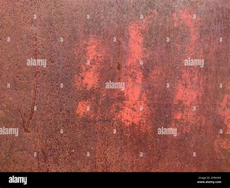 Corroded Metal Background Rusted Red Painted Metal Wall Rusty Metal