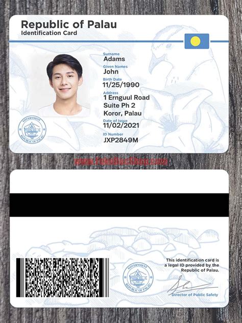 Palau Id Card Photoshop Template Fakedocshop