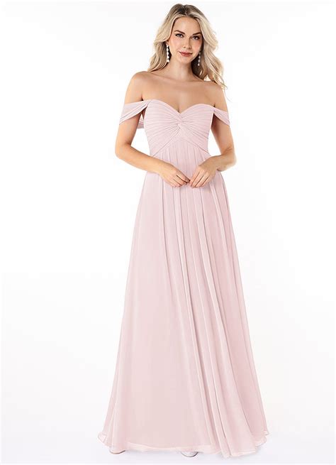 Blushing Pink Azazie Kaitlynn Bridesmaid Dresses Azazie