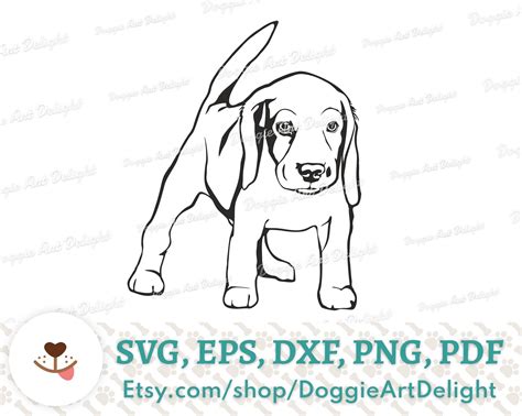 Cute Beagle Puppy Svg File Beagle Puppy Dog Vector Graphic Etsy