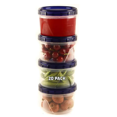 20 Pack 16 Oz Twist Top Storage Deli Containers Airtight Reusable