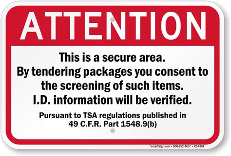 Security Checkpoint Signs