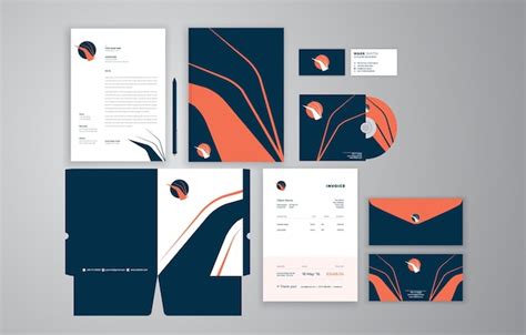 Premium Vector | Minimalistic Stationery set design template