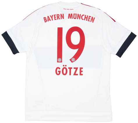 2015 16 Bayern Munich Away Shirt Gotze 19 9 10 L