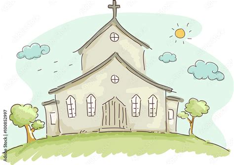 Church Doodle Stock Vector Adobe Stock