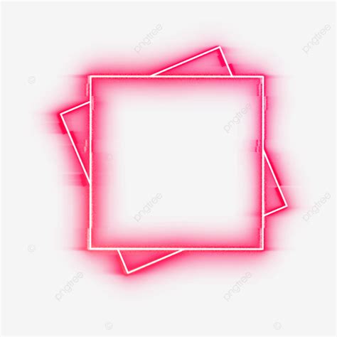 Red Neon Border Light Square Frame Neon Neon Border Border Png