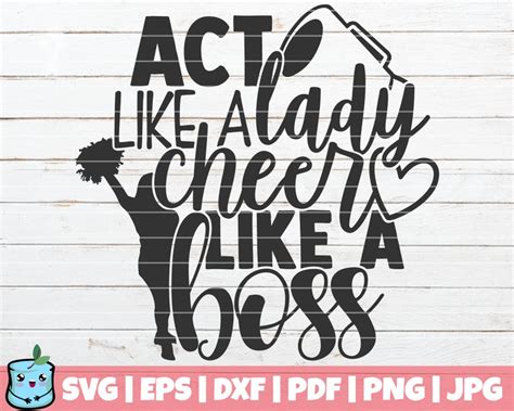 Act Like A Lady Cheer Like A Boss Svg Cut File Commercial Etsy