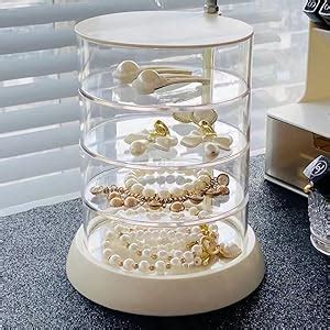 Amazon Feeckoco Acrylic Jewelry Organizer Layers Clear Rotating