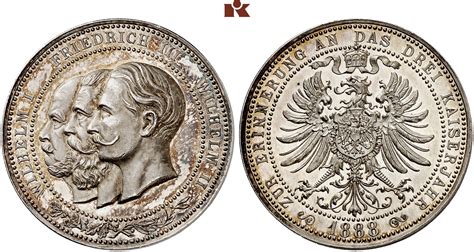 Wilhelm II 1888 1918 Silbermedaille 1888 Marienb