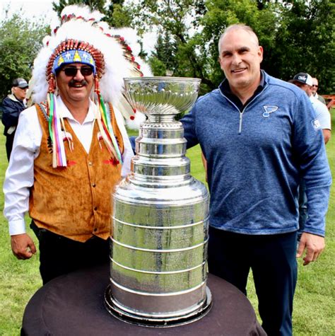 Craig Berube 2019 Stanley Cup Champion with Chief Kurt Burnstick ...