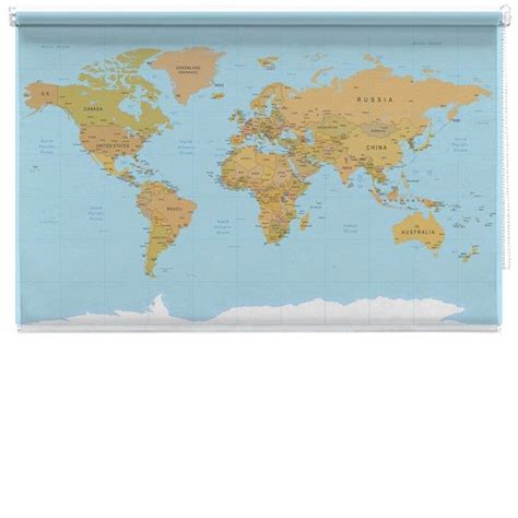 World Map Printed Blind From £105 Made To Measure Printed Designer