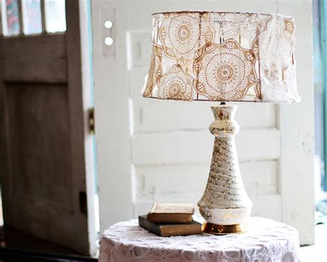 Doily Covered Lamp Shade Project - A Beautiful Mess