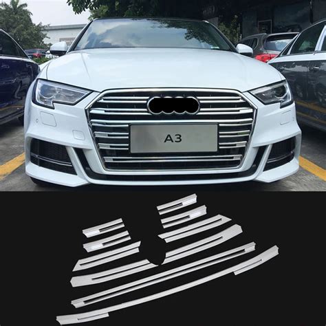 Chrome Abs Front Grille Decorative Cover Trim Strips Pcs Decoration