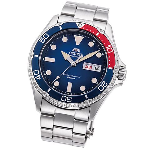 Orient Vintage-Inspired "Pepsi" Automatic Dive Watch with a Blue Dial # ...