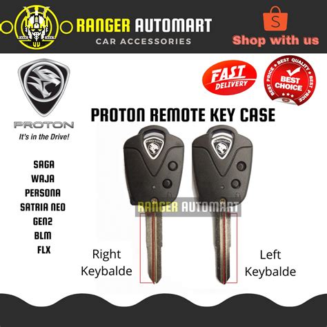 Proton Remote Key Case Kunci Cover Alarm Remote Control Left Right