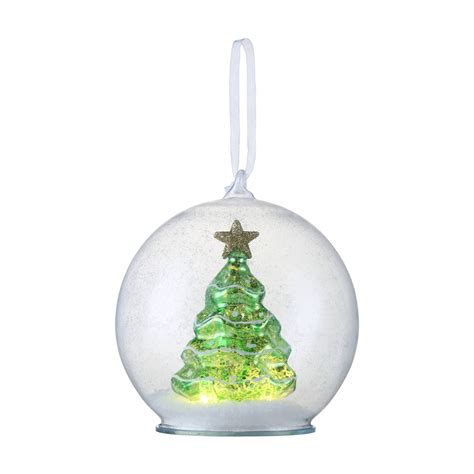 5 In Mercury Glass Tree Globe Ornament Green Mr Christmas