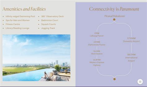 Amenities Piramal Mahalaxmi