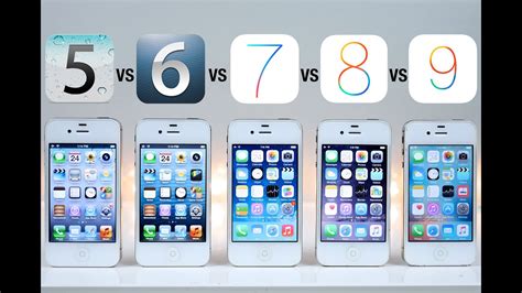 IOS 5 Vs IOS 6 Vs IOS 7 Vs IOS 8 Vs IOS 9 On IPhone 4S Speed Test YouTube