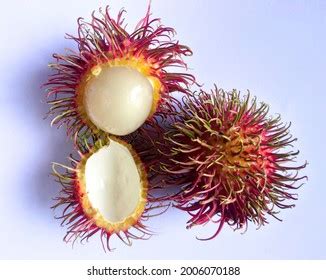 Rambutan Red Colour Nephelium Lappaceum Stock Photo