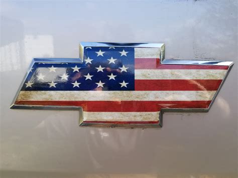 Chevy And Ford Emblem Logo Wraps American Flag Set Of Two