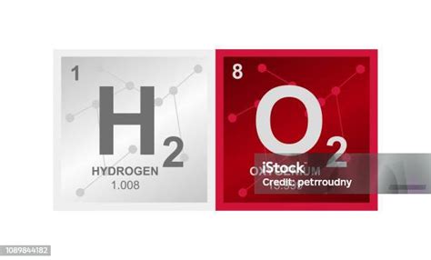 Vetores De Símbolo De Vetor De Peróxido De Hidrogénio H2o2 Composto