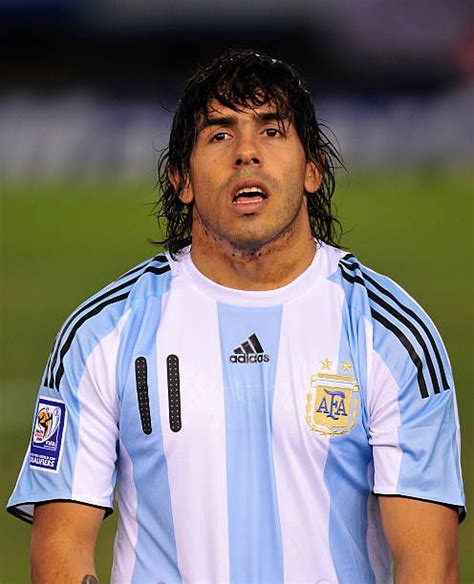 Argentinas Player Carlos Tevez Before The Match Against Colombia Valid