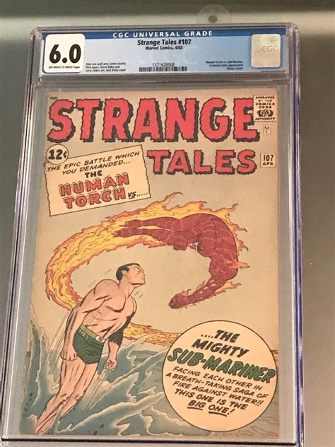 Comicsvalue STRANGE TALES 107 CGC GRADE 6 0 HUMAN TORCH Vs SUB