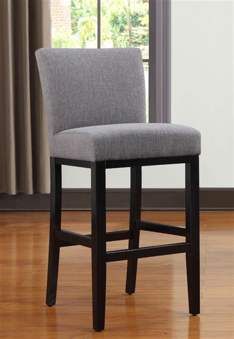 Portfolio Orion Charcoal Gray Linen Upholstered 29 Inch Bar Stool