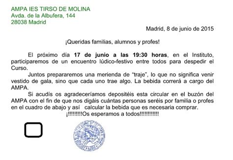 Tutoría 1ºc Curso 201516 Ies Tirso De Molina 17 De Junio Día De Las Familias