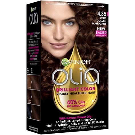 Garnier Olia Oil Powered Permanent Hair Color Kit 4 35 Dark Gold Mahogany