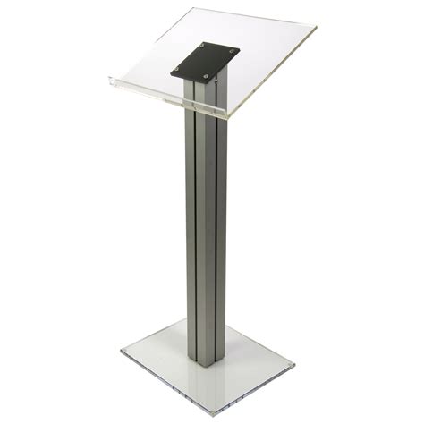 Wide Acrylic Podium Lectern With Aluminium Shoppopdisplays